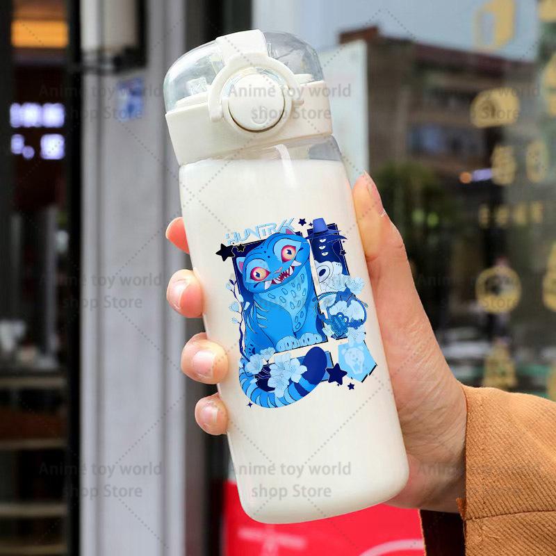 KPop Demon Hunters Sports Transparent Water Bottle Portable Gym Travel Clear Leakproof Drinking Frosted 400ml Play Entertaining Safe Kid Friendly Fun