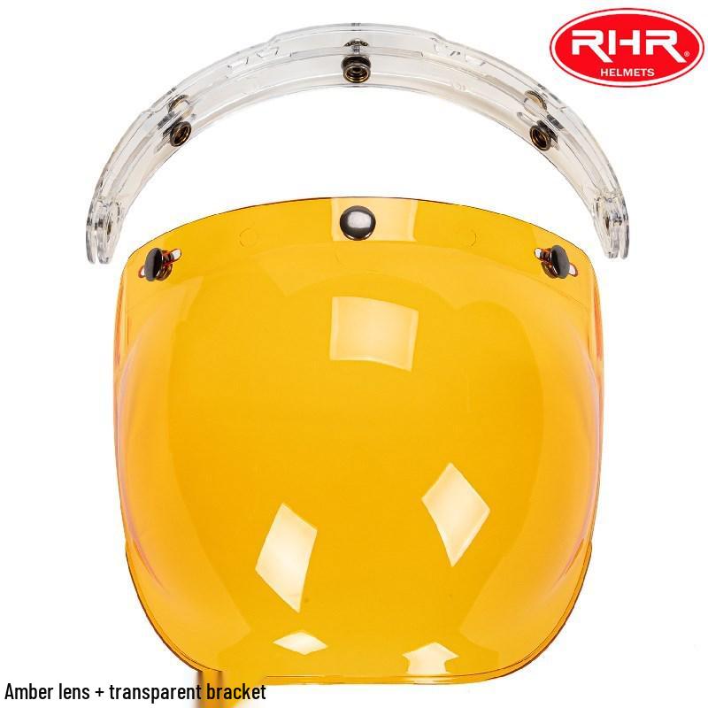 

Ретро трехкнопочный мотоциклетный шлем Bubble Shield Amber with Clear Frame