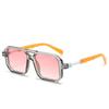 Trendy European American Double Beam Sunglasses Retro Square Frame Unisex Fashion Accessory
