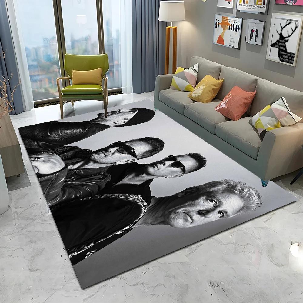 Tappeto Arazzo Stampa 3D U2 Rock Bang Bono, Tappeto per Soggiorno Camera da Letto Bambini Divano Zerbino Decorazione, Tappetino Antiscivolo per Bambini