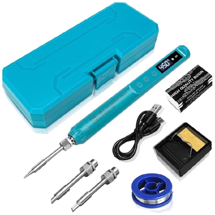 USB Intelligent Electric Soldering Iron 200-450℃ Rapid Heating Soldering Pen Digital Display Carrying Case Adjustable