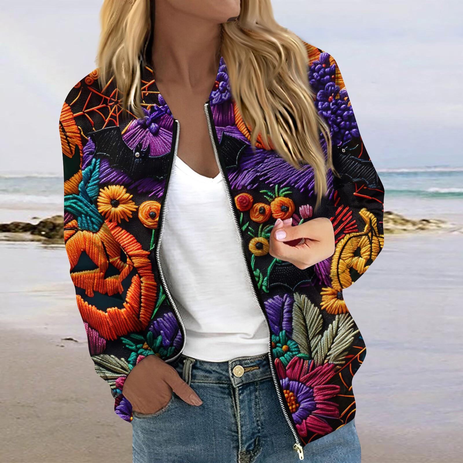 

Женская модная повседневная куртка на молнии с длинным рукавом с принтом и круглым вырезом XXL шафрановый