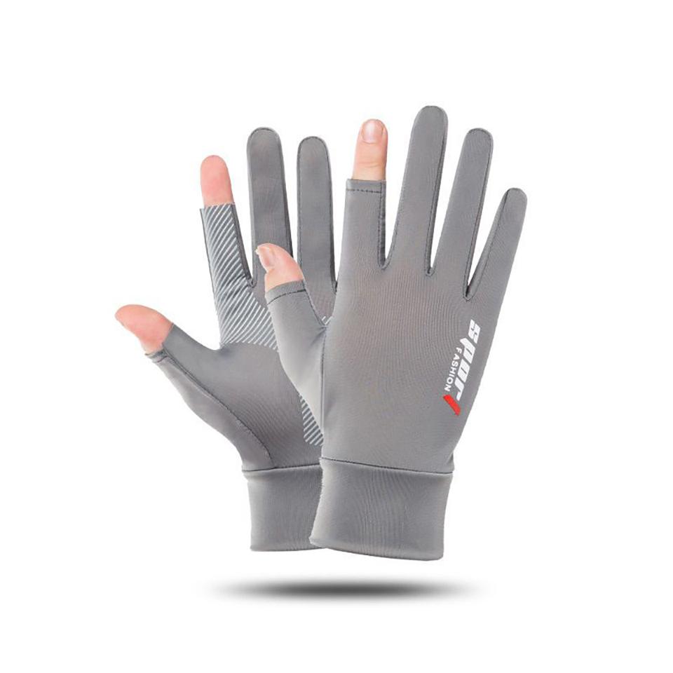 Breathable Ice Silk Gloves Half Finger Anti-UV Sun Protection Cycling Running Fishing Driving Sports Quick Dry Thin Glove