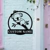 Customizable Metal Wall Art Koala Surname Sign for Home Garden Decor