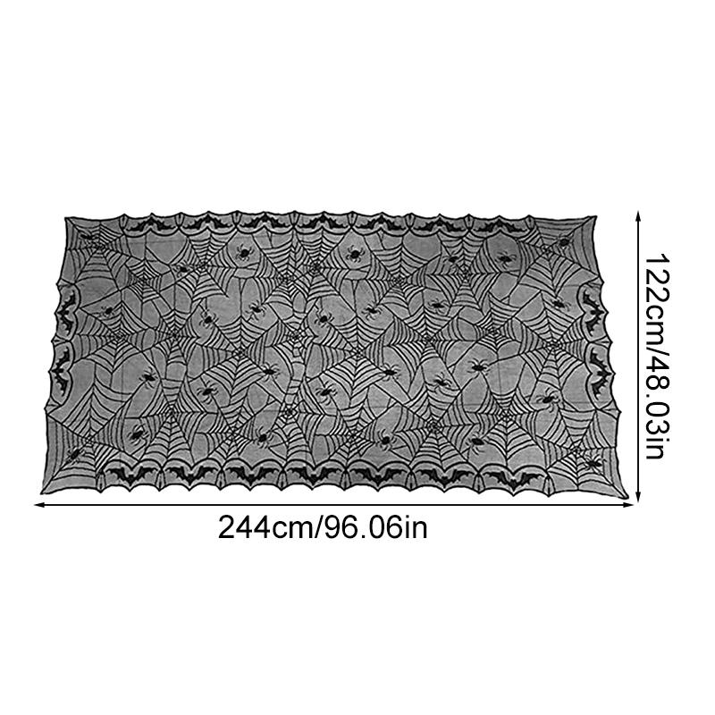 1Pc Halloween Horror Prop Polyester DIY Spider Web Black Table Cloth Lace Tablecloth Home Decor