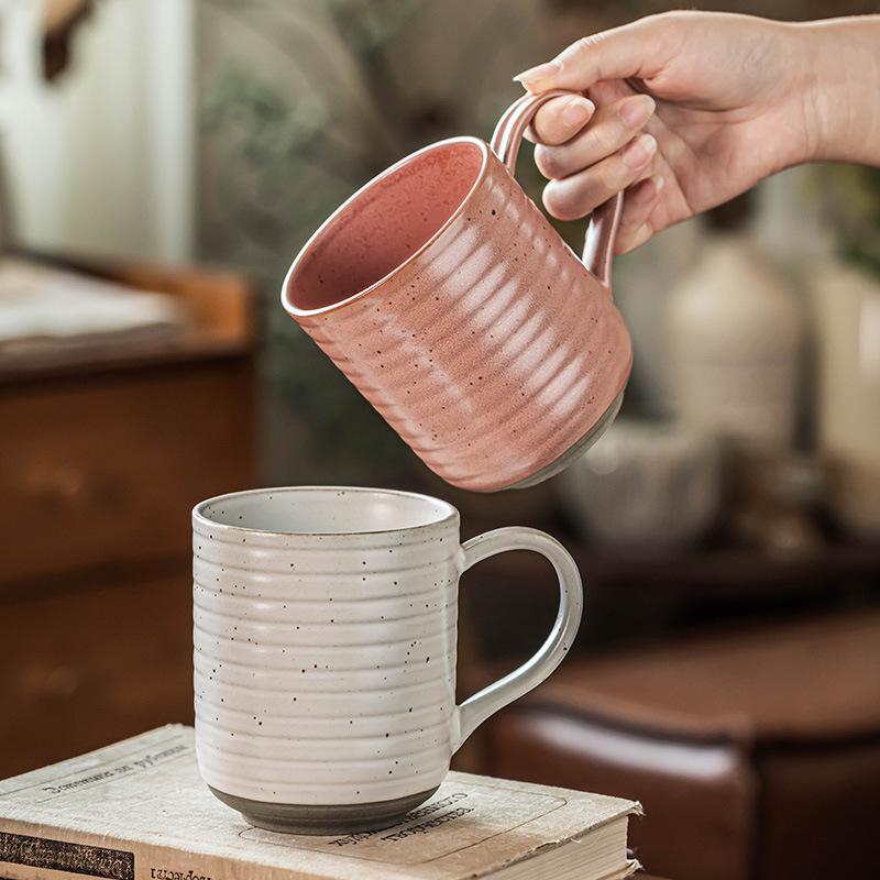 Large Mug, Japanese Ceramic Cup, Breakfast Cup, Household Water Cup, Milk Cup, Restaurant Old Coffee Cup, Dessert Cup