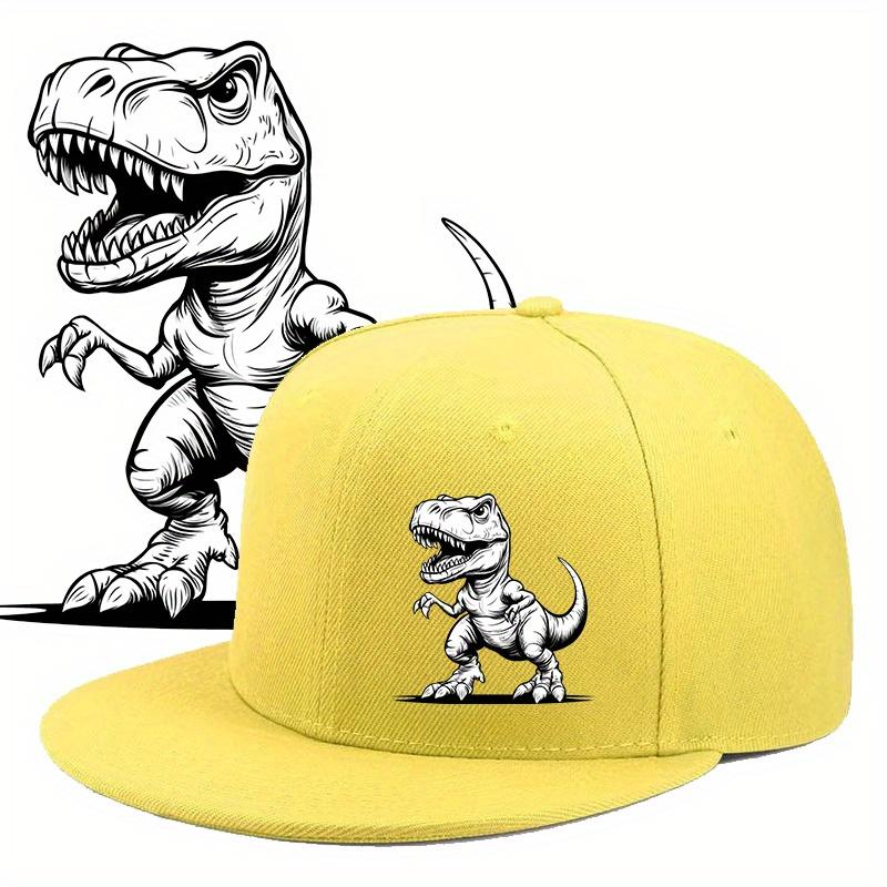 TRex Dinosaur Baseball Cap Flat Brim Hat Polyester Streetwear Snapback for Adult Outdoor Casual Wear