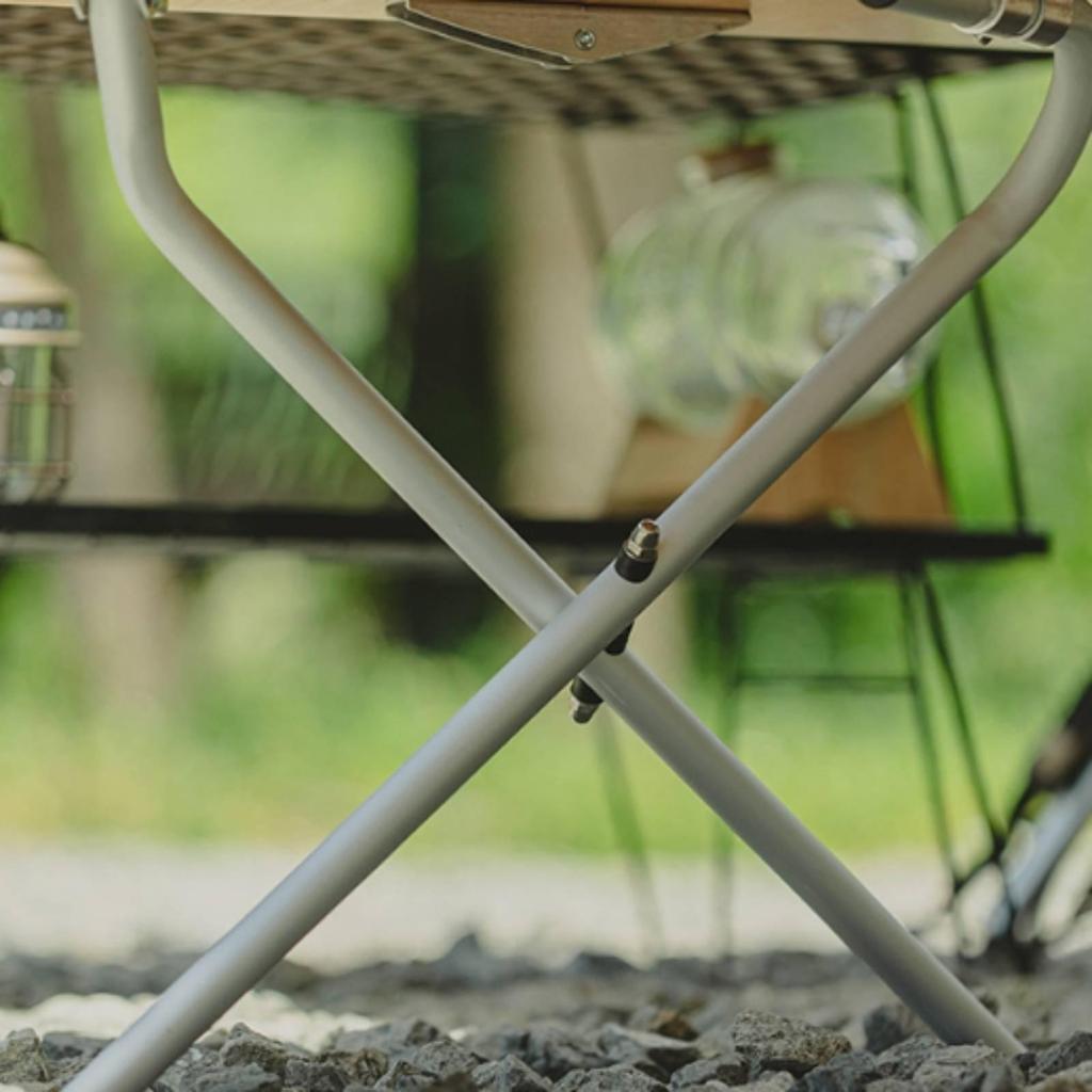 Bamboo Folding Table Easy to Clean Portable Camping Single-Second Fold
