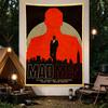 Mad Men Retro TV Poster Red Silhouette Man Against City Skyline