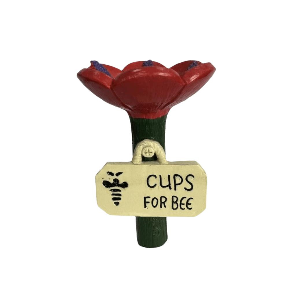 Colorful Insect Drinking Cup Flower Shaped Bee Watering Station Bee Butterfly Water Dispenser  Farm красный