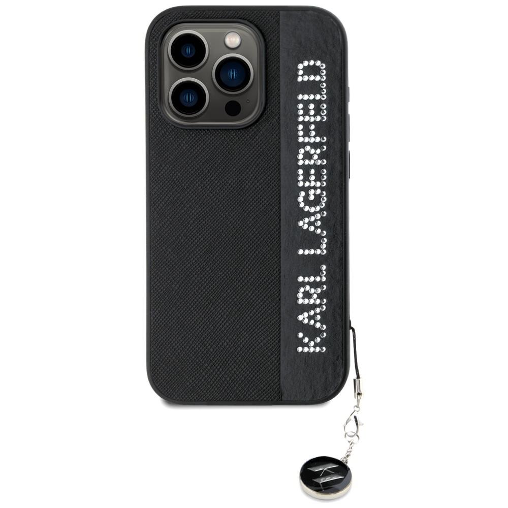 Karl Lagerfeld Klhcp15Lpsakdgck Iphone 15 Pro 6.1 Czarny/Black Hardcase Saffiano Rhinestones & Charm