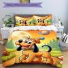 3pcs Cartoon Pluto Printed Duvet Cover Set (1 * Cover+2 * Pillowcase, Without Core), Suitable for Home Bedroom, Guest Room, Dormitory Decoration