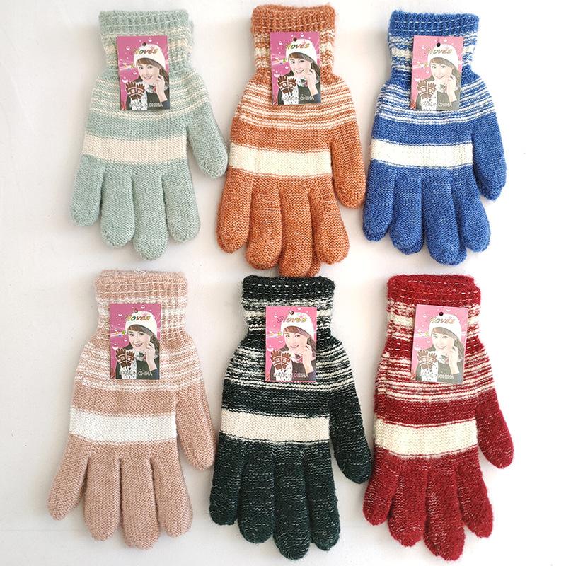 New autumn and winter mohair men's full-finger gloves student full-finger thermal gloves drive DNU model