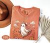Lace Ghost Shirt Cute Floral Ghost T-Shirt Coquette Bow Ghost Tee Halloween Mom Gift Fall Aesthetics Shirts