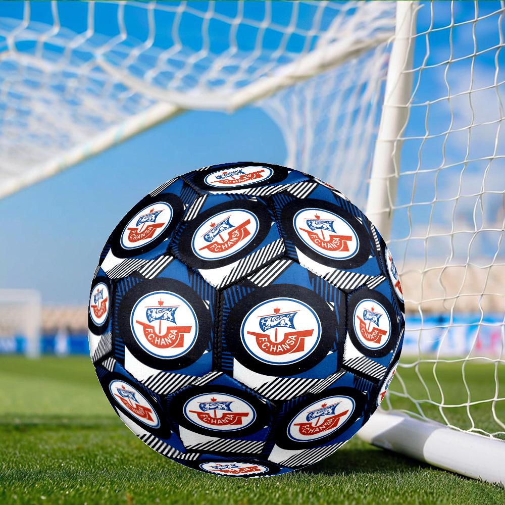 Fc Hansa Rostock Crest Design Size 5 Soccer Ball, Suitable for Training and Matches, High-Elasticity, Wear-Resistant Material Gift for Fan