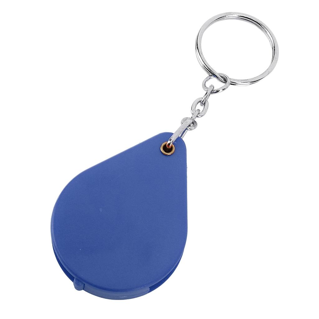 Magnifier Keychain 10X Magnification Foldable Portable Mini Magnifying Glass with Key Ring for Outdoor Reading Blue