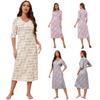 Ladies Nightgown Spring and Summer Long Short-sleeved Nightgowns for Women