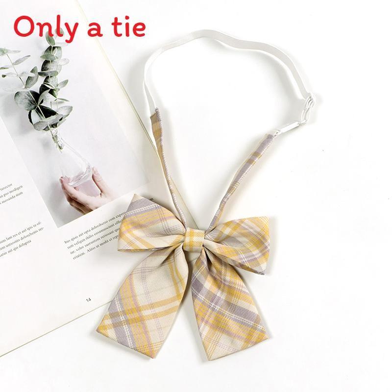 Checkered Retro Brown Striped Tie And Bow For Casual School Outfits Gifts And