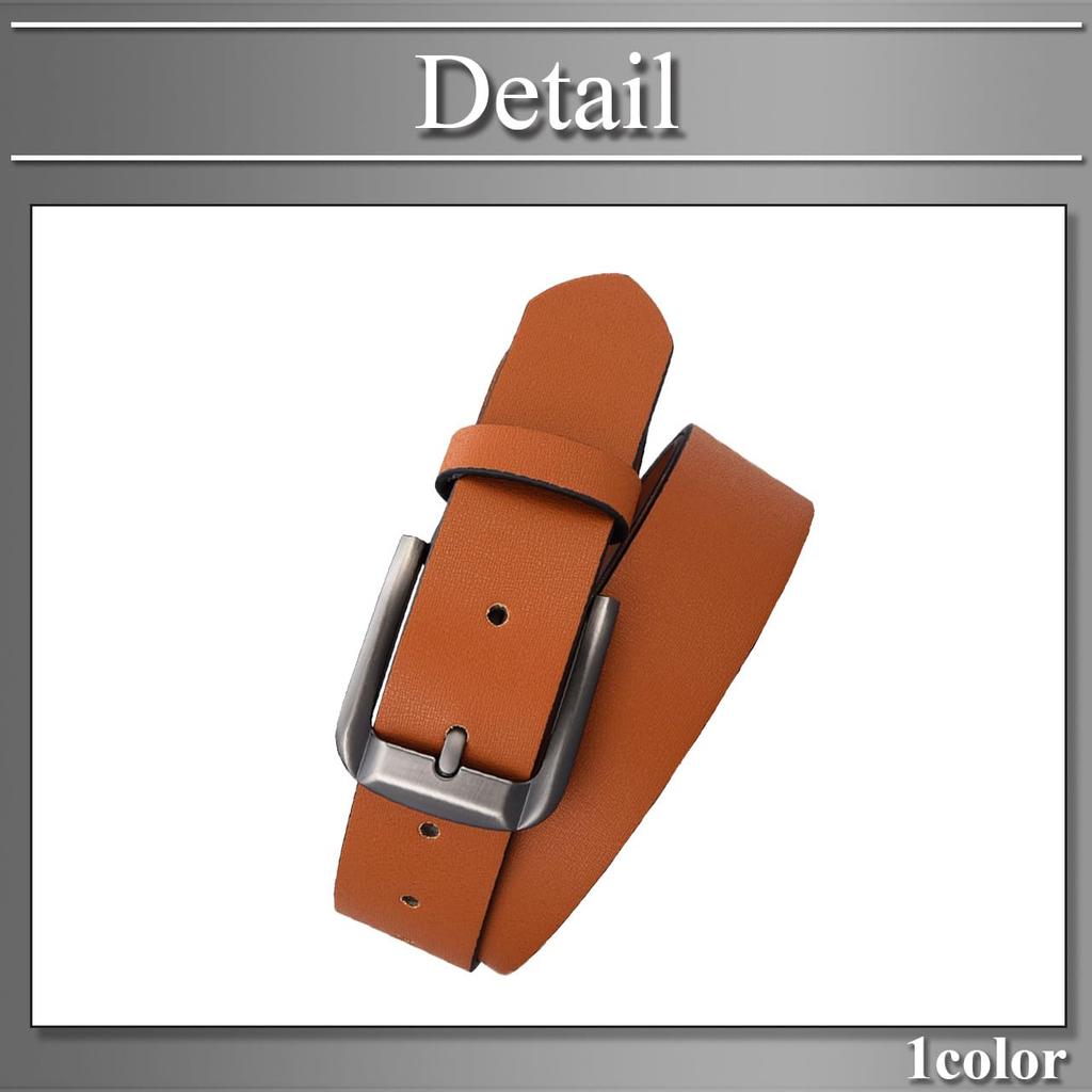 [Buzz Selection] Belt, Pin Buckle, Casual, Business, Simple, Imitation Leather, Men's LBT994 (Brown)