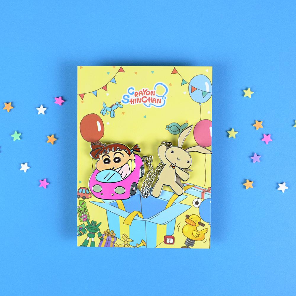 Iknowk Crayon Shin-Chan Party Time Chain Badge 4 Types