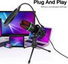 Microfone Condensador USB com Fio Para PC Laptop Computador Profissional Kit de Acessórios Gamer Som Transmissão Ao Vivo Podcast RGB