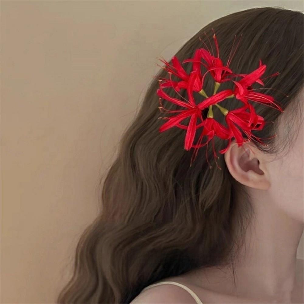 Lycorisradiata Fleur Artificielle Épingles à Cheveux Tissu Hanfu Bâtonnet à Cheveux Mignon Fleur Pince à Cheveux Hanfu