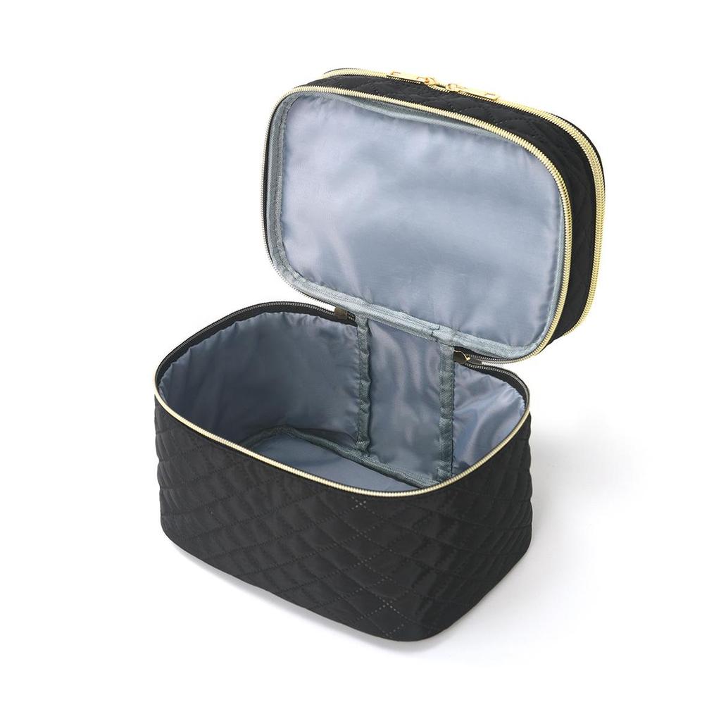 High-Capacity Double Layer Travel Cosmetic Bag - Portable Makeup Storage