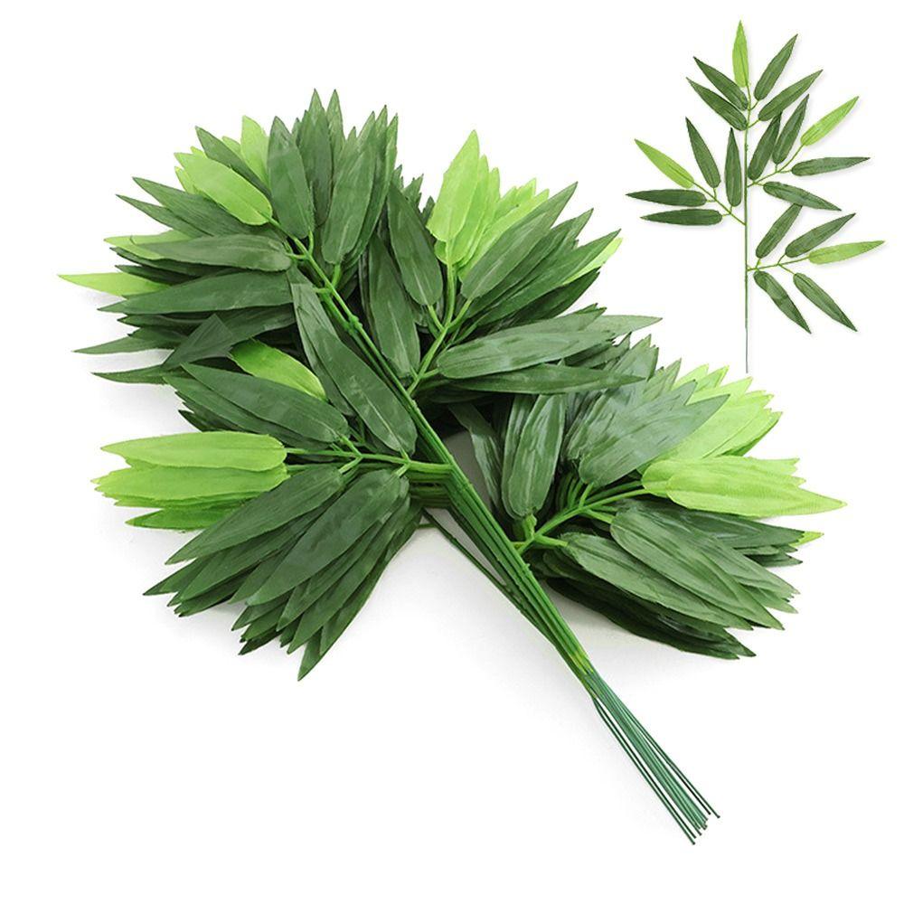 Home Decorations For Wedding Ornaments Garden Bamboo Leaf Branches Plant Leaves Silk Cloth