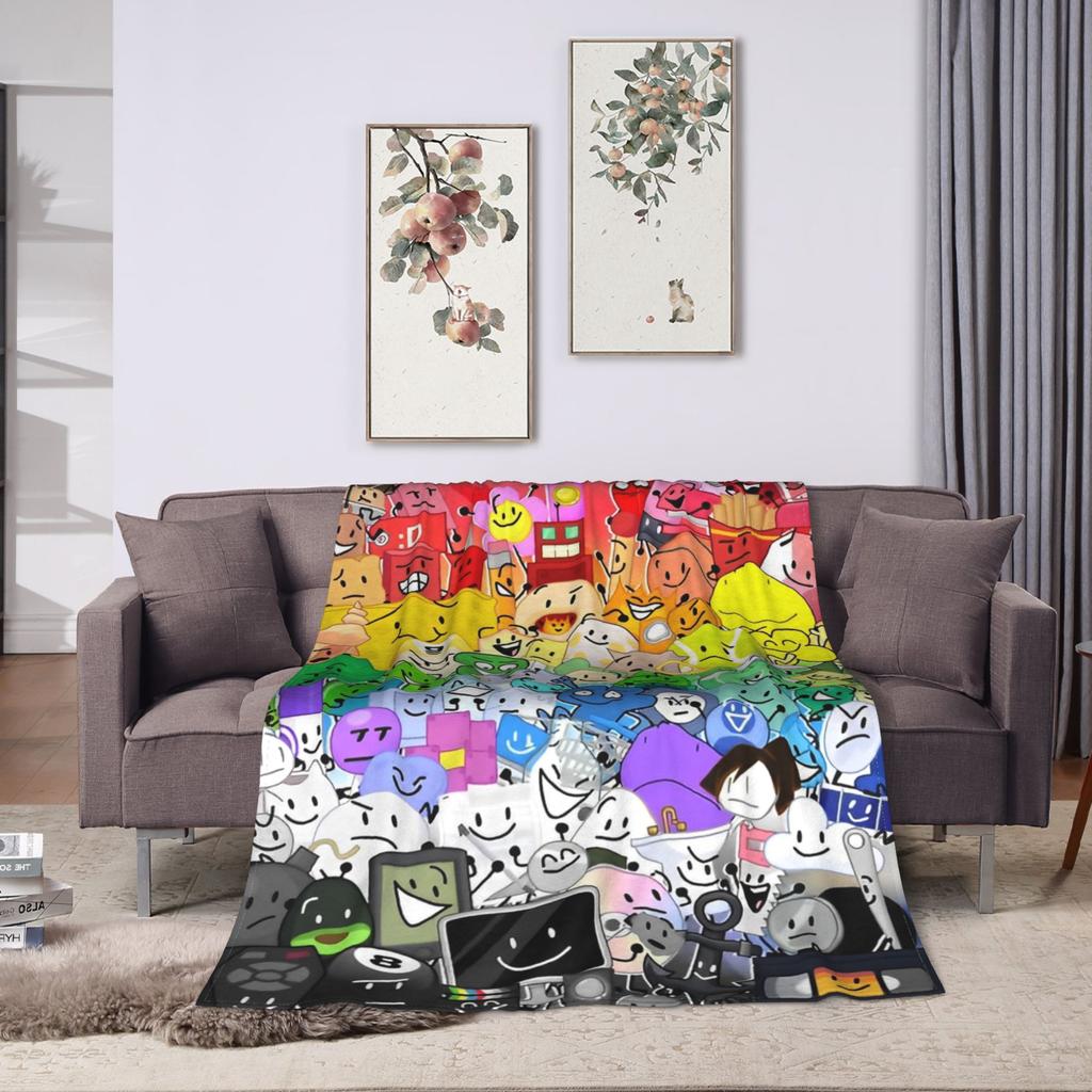 BFDI Inanimate Insanity Blankets Fleece Summer  Portable Warm Throw Blankets for Sofa Office Bedding Throws