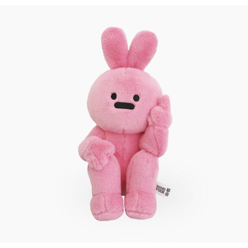 

Humorous Rabbit Gesture Souvenir Plush Toy 30cm рожевий