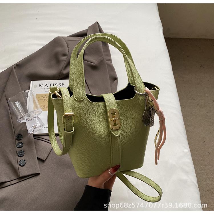 Small Bag Women's Spring Simple Hand Carrying Bucket Bag Casual New Commuter To Work Shoulder Messenger Bag Korean Version 2025