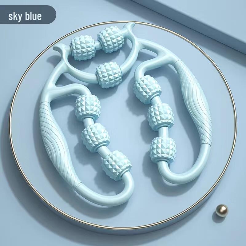 Ayoub 9-Wheel Pink Leg Clamp Yoga Massager (Set of 2)