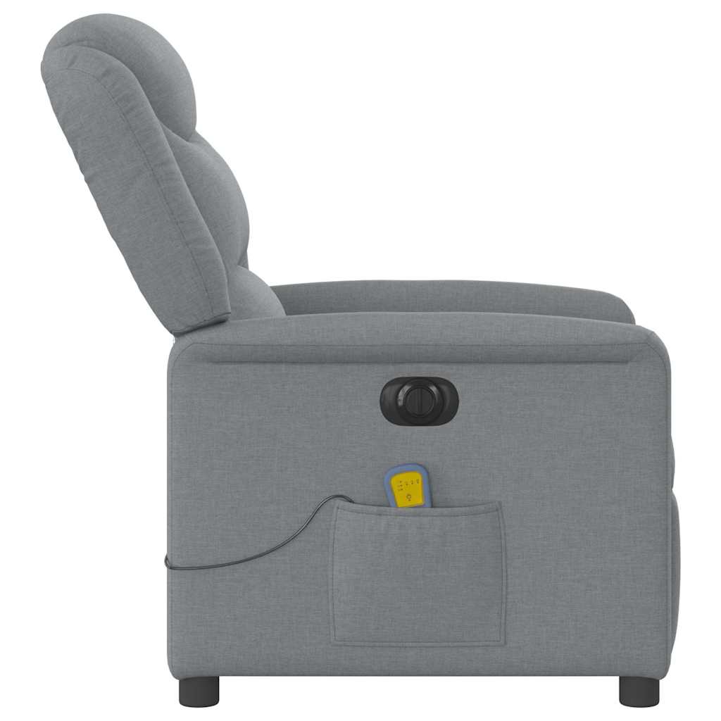 Foldable Massage Armchair, Electric, Light Gray, Fabric