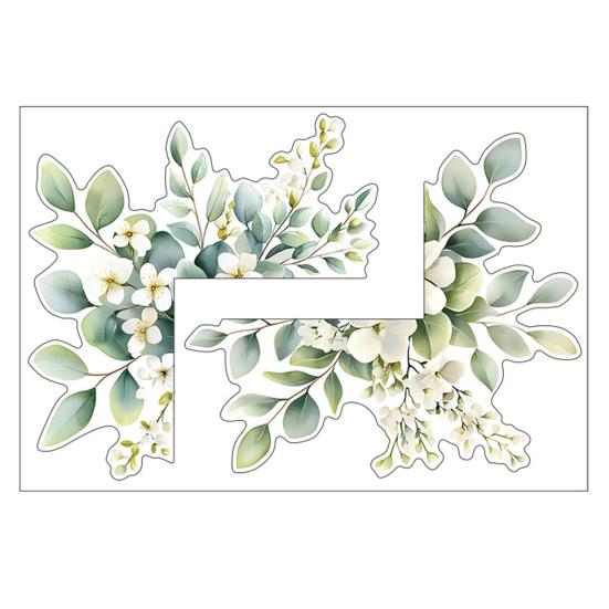 Light Switch Decal Green Leaf Vinyl Stickers Plant Leaf Design Waterproof