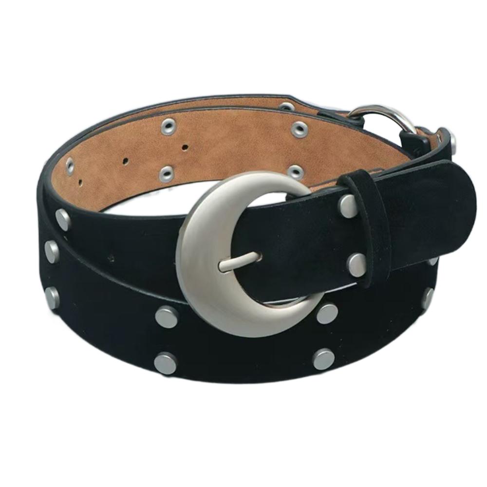 Luxury Design Women Waist Belt 3.8cm Wide Jeans Belt Fashion Rivet Waistband Coat Skirt Decoration