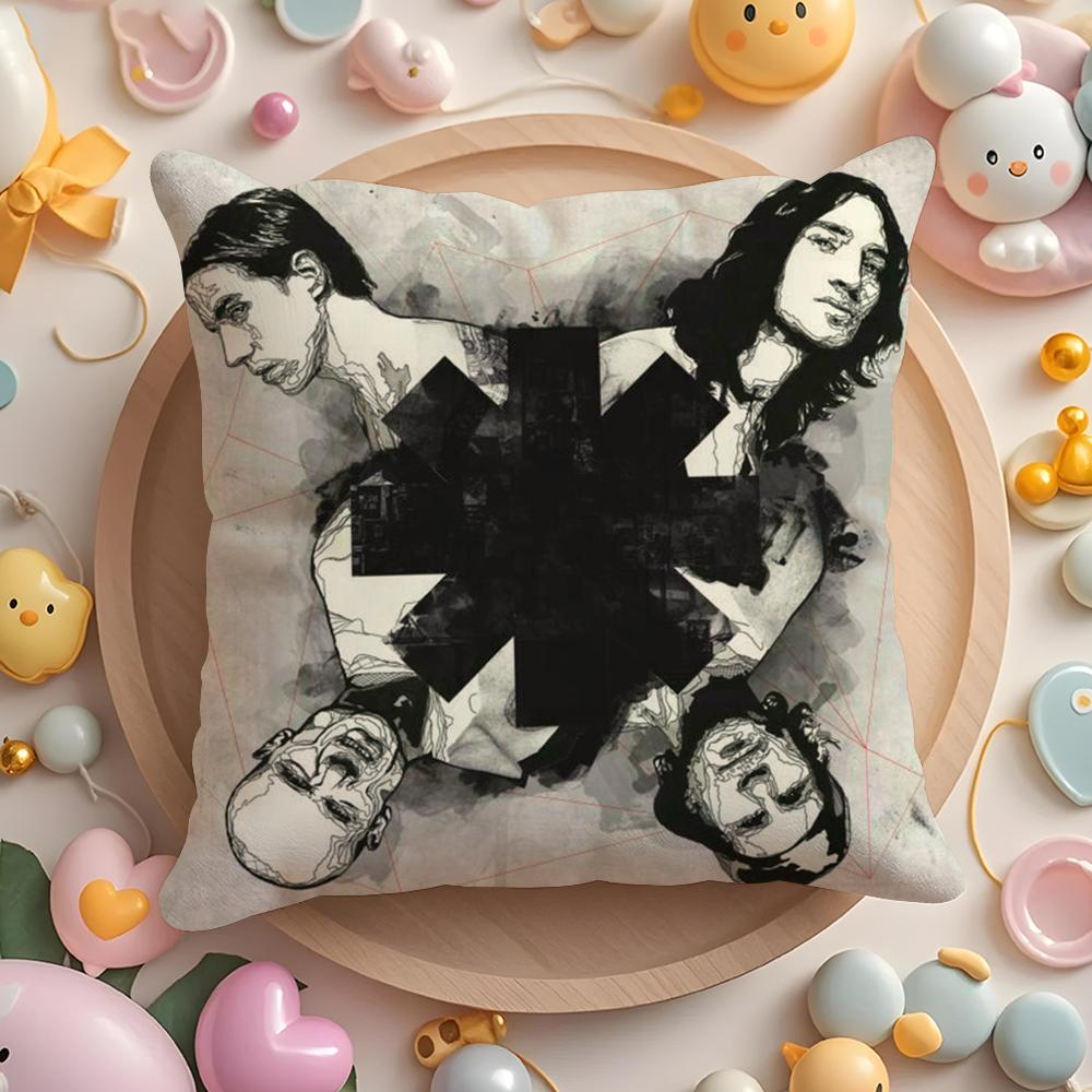 RRed Hot CChili Peppers Band Cushion Cover Plush Fabric Soft DoubleSided Printed Sofa Warm Winter Home Gift Pillow Cover