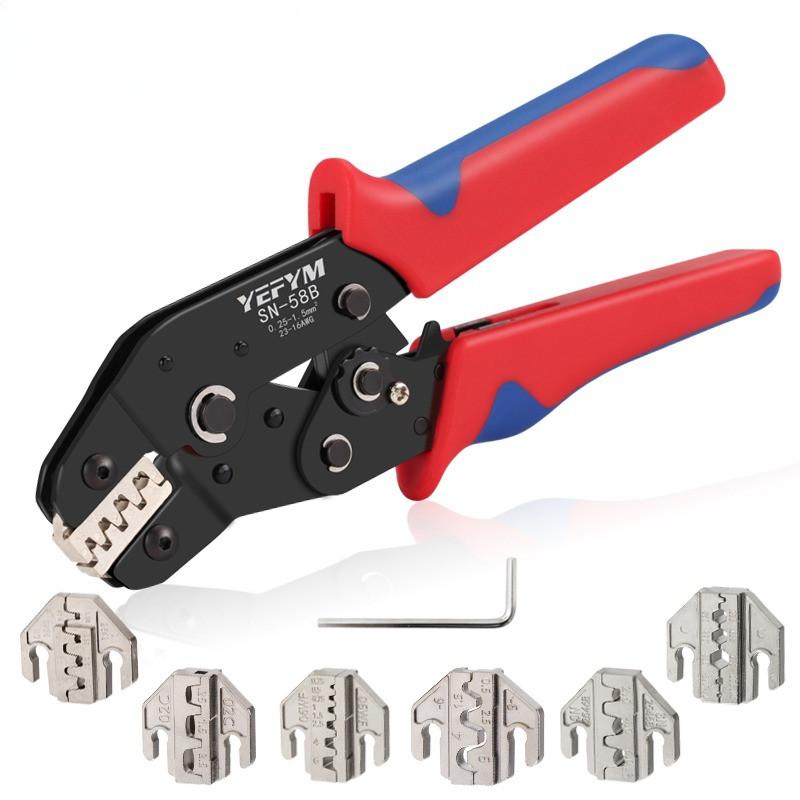 Open Barrel Terminal Crimp Tool Adjustable Gear Crimping Tool Kit Ratchet Open Barrel Terminal Tool