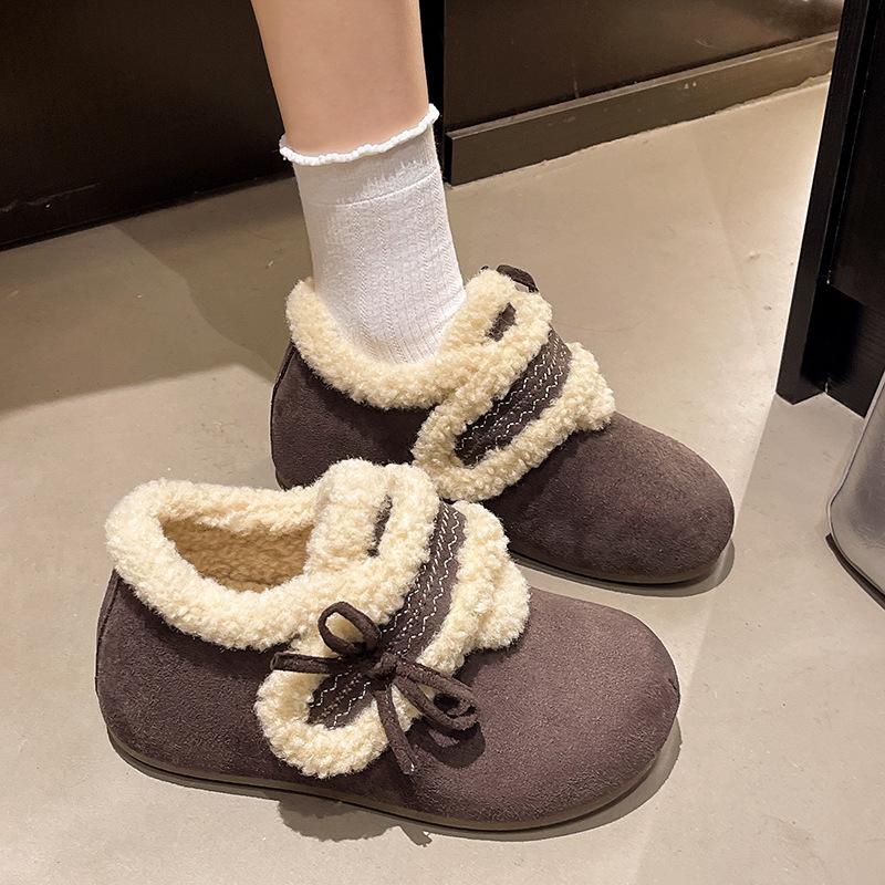 Women's Fur One Thick Bottom Heightening Winter Lightweight Padded Warm Snow Boots Non-slip Wear Casual Sneakers Cotton Boots