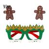 Christmas Party Costume Decorations Glasses Photo Booth Props, Felt Reindeer Santa Snowman Eyeglasses for Holiday Funny Elk Snowflakes Spectacles