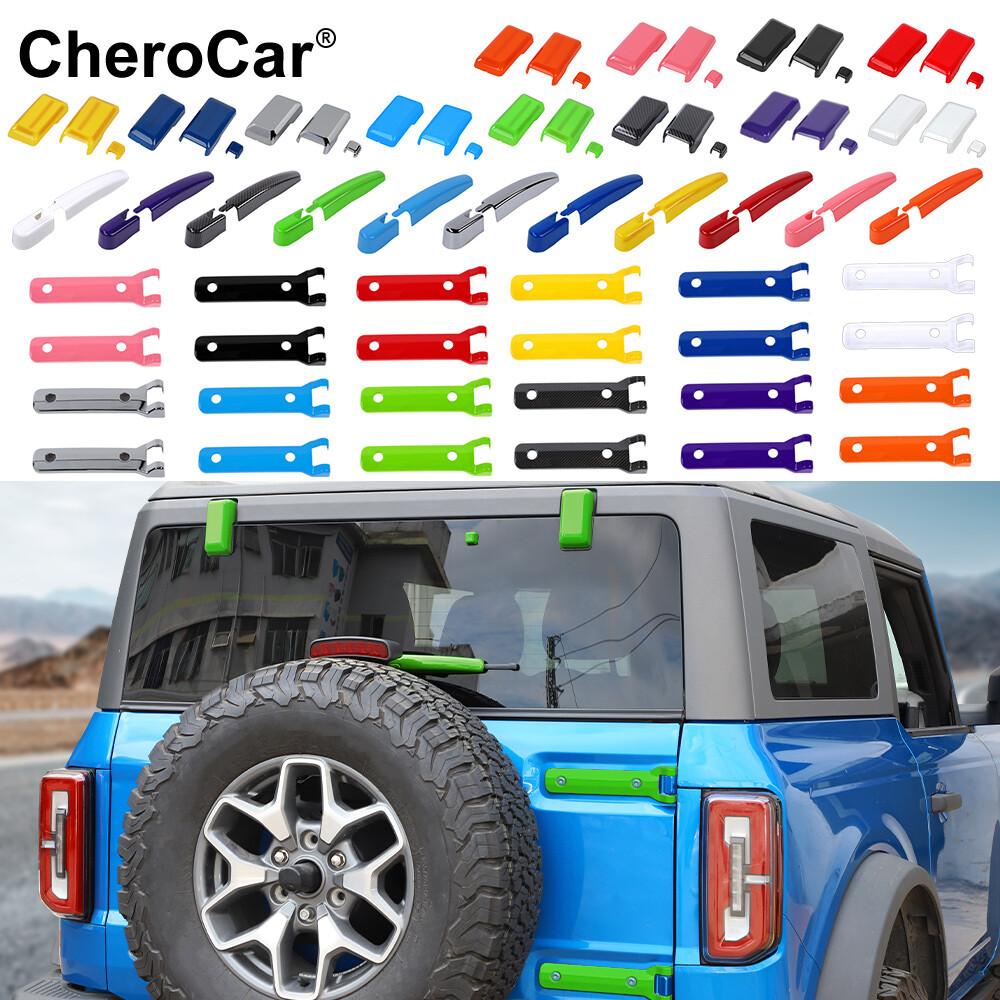 Rear Tailgate Window Wiper Spare Tire Hinge Cover Trim Kit For 21+ Ford Bronco red Tailgate Hinge Cover