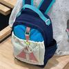 Block Drawstring Color Front Bag Children Lightweight Cotton Leisure Backpack