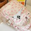 3 Pcs/Set Women Bow Bag Backpack Clutch Shoulder Bag Set Travel Rucksack with Bow Pattern for School Camping Travel