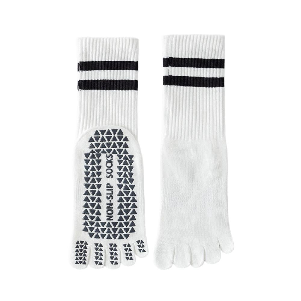 Silicone Five-toe Socks Long Mid-calf Floor Toe Socks Women s Non-slip Yoga Socks  Four Seasons белый