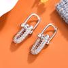 Unique Gold/Silver Plated Horseshoe Earrings U Shaped Convertible Link Huggie Zirconia Double Hoop Earrings for Women