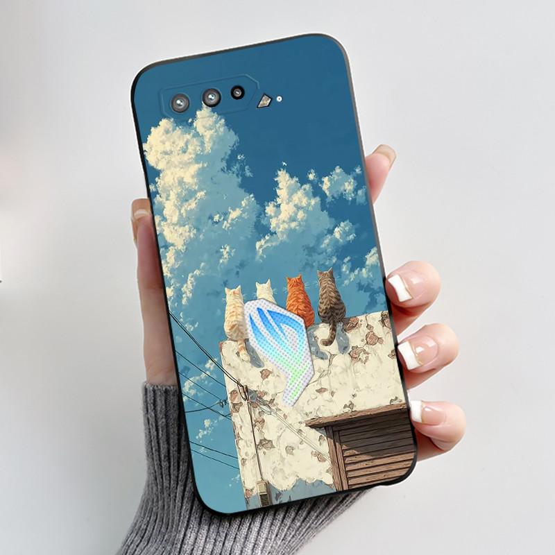 Casing For Asus Rog Phone 5 Rog 5s ZS673KS ZS676KS Case Luxury Dragon Cute Cool Boys Girls Soft Black Matte Silicone Back Cover
