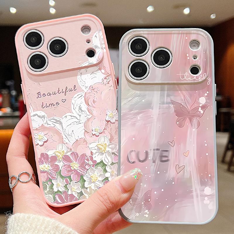 Oil Painting Flowers Pattern Case For iPhone 17 Pro Max Funda iPhone 16 15 14 13 Pro Max Magnetic For Magsafe Hybrid Slim Matte Cover