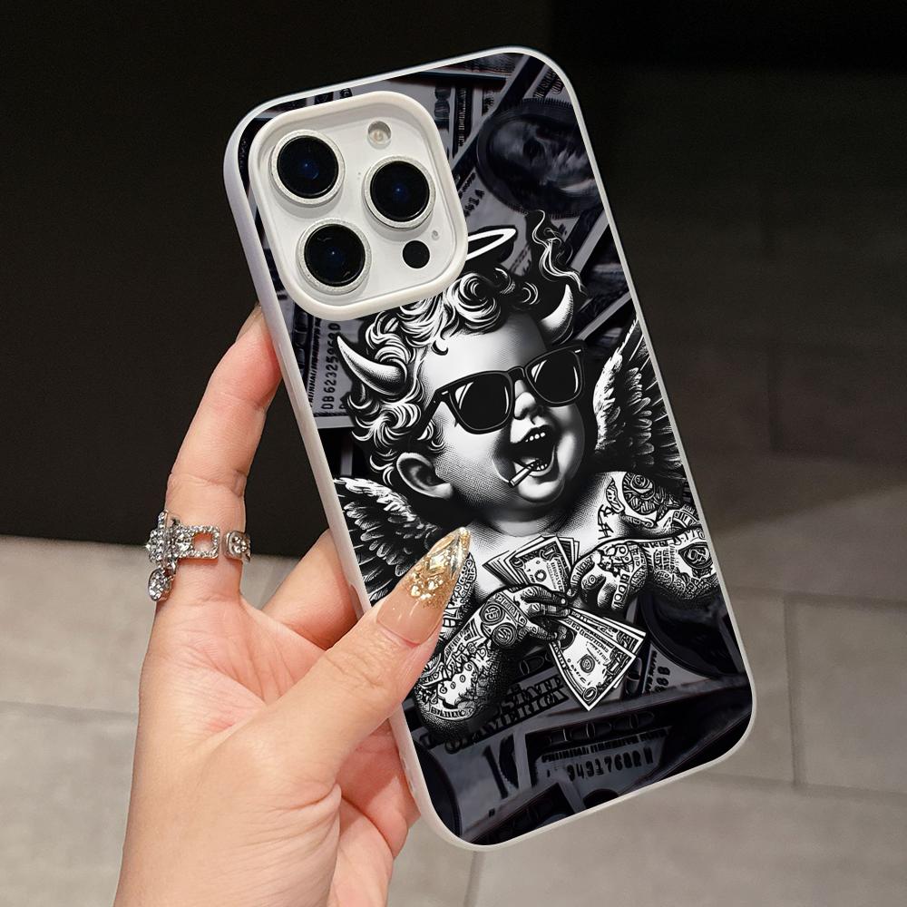 USD Dollar Jelly Double Layer White Mobile Phone Case for iPhone 17 16 15 14 13 12 11 Air Pro Max Plus Protective