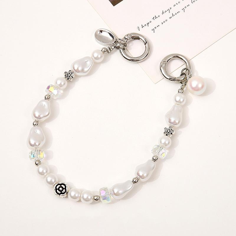 

Trendy Exquisite Pearl Phone Chain Ins Style Beaded Phone Lanyard Keychain Pendant Anti-Lost Mobile Phone Case Earphone Charm