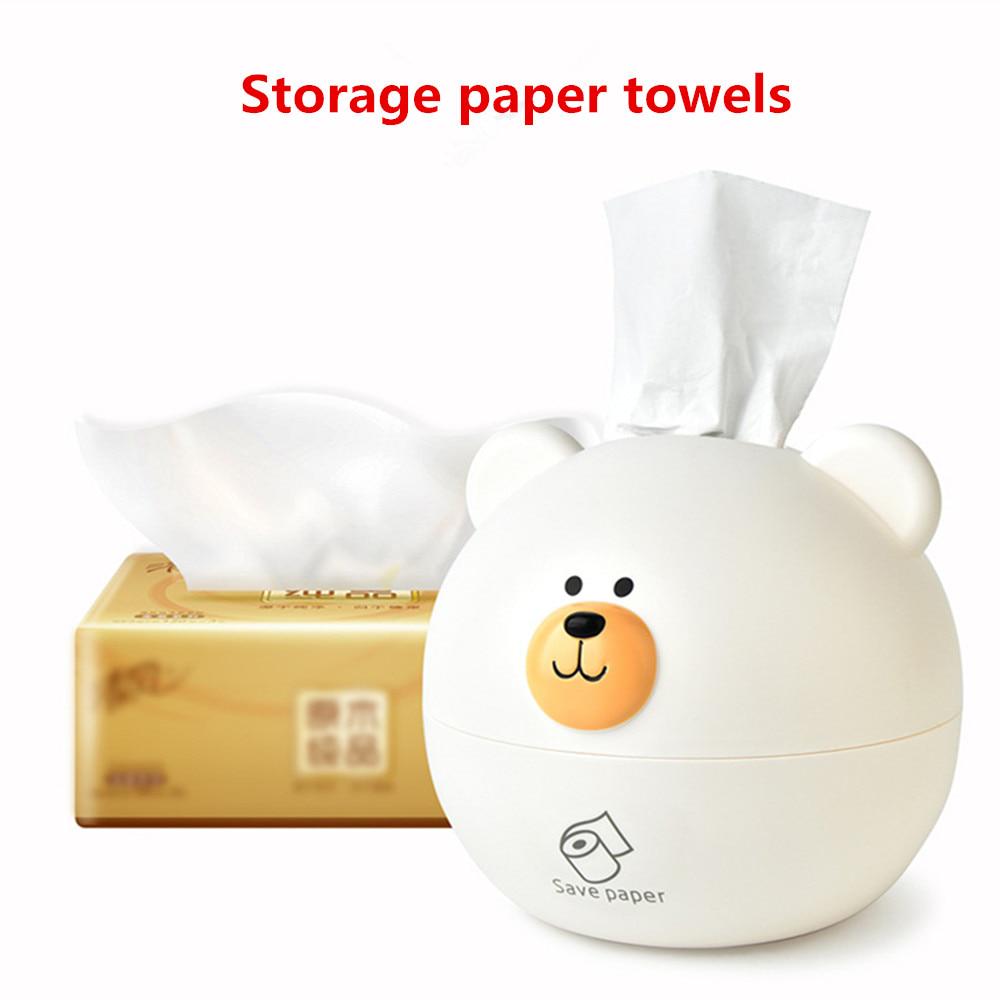Søt Bear Tissue Box Nordic Roll Paper Oppbevaringsboks Tissue Box Container Håndkle Serviett Tissue Holder