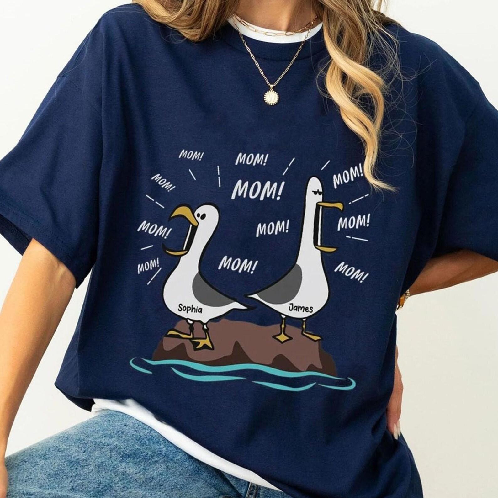 Personalized Seagull Mom Mom Mom Custom Name Shirt, Funny Mother s Day Gift For Mom, Finding Nemo Seagulls, Seagulls Mom Shirt S
